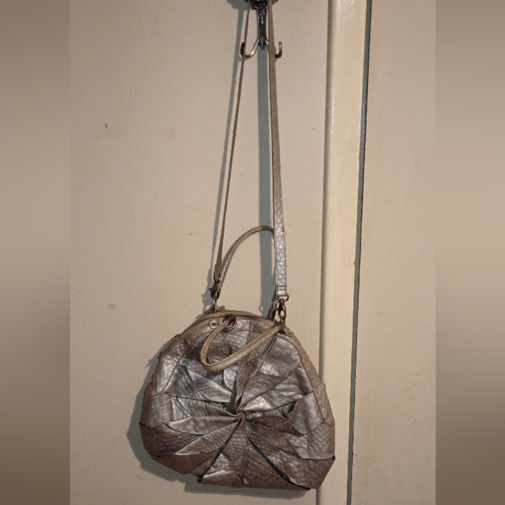 Jessica Simpson Silver Gray Flower Purse